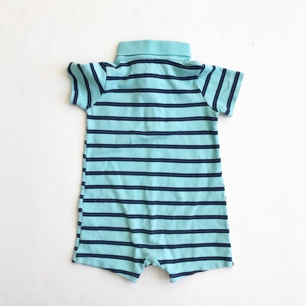Carters blue stripe romper EUC  24 months - Picture 4 of 4